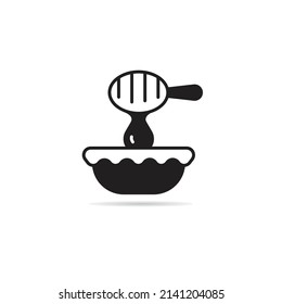honeycomb en ilustración vectorial de icono de plato