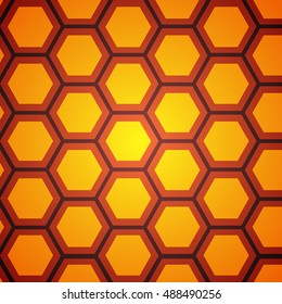 honeycomb orange background, vector illustration