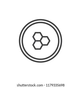 Honeycomb outline icon. linear style sign for mobile concept and web design. Line vector icon. Symbol, logo illustration. Pixel perfect vector graphics