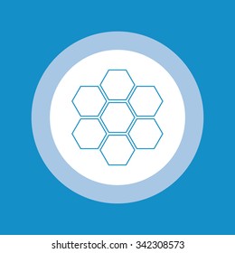 Honeycomb outline icon . Vector illustration