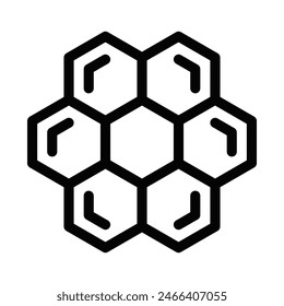 Honeycomb outline vector icon. Editable stroke.