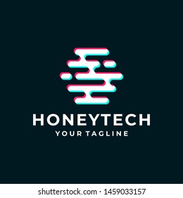 Honeycomb overlapping logo and icon design vector.