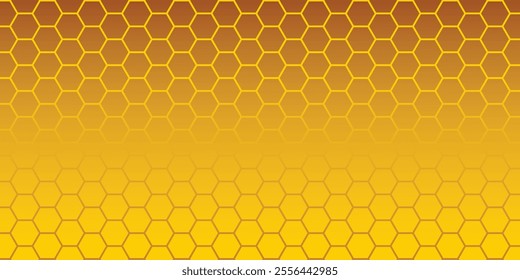 Honeycomb pattern background. Golden Honeycomb Gradient Background. Hexagonal Pattern Design for Branding, Packaging, and Web Design. Honeycomb wallpaper. bee comb grid. banner design, social media