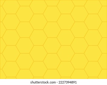Honeycomb pattern black and yellow background vector.