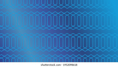 Honeycomb pattern with gradient blue background, website template.