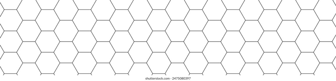 Honeycomb pattern with hexagon mesh. Texture bee comb grid. Flat vector illustration isolated on white background.