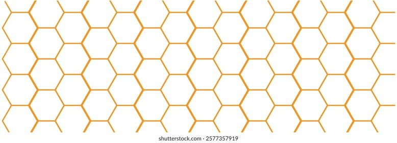 Honeycomb pattern with hexagon mesh. Texture bee comb grid. Flat vector illustration isolated on white background.