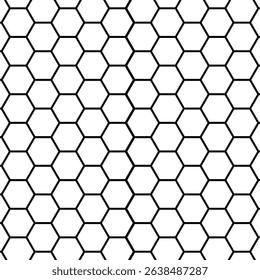 Honeycomb pattern with hexagon mesh. Texture bee comb grid. Flat vector illustration isolated on white background.