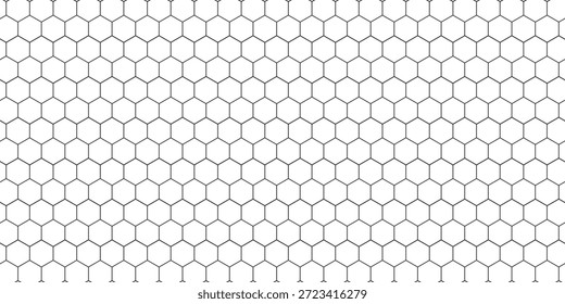 Padrão de favo de mel com malha de hexágono. Grade de pente de abelha de textura. Ilustração de vetor plana isolada sobre fundo branco. ilustração de vetor