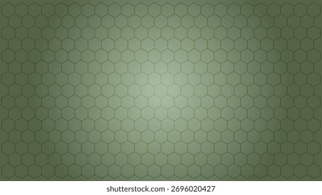 Patrón de panal de hexágonos en verde apagado con luz degradada suave