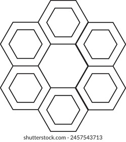 Honeycomb pattern icon with arts
