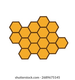 Honeycomb pattern icon vector on white background. honey, bee, wax, cell, sweet, nature, food, healthy, pattern, hexagon, yellow, organic, natural, design, symbol.