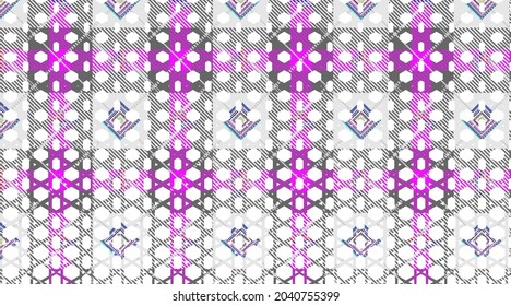 Honeycomb Pattern of Plaid Checkered Fabric backgrond.EPS 10 Vector high solution illustration background.