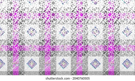 Honeycomb Pattern of Plaid Checkered Fabric backgrond.EPS 10 Vector high solution illustration background.