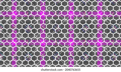 Honeycomb Pattern of Plaid Checkered Fabric backgrond.EPS 10 Vector high solution illustration background.