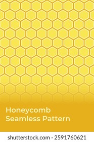Honeycomb pattern, seamless design. Yellow hexagon tiles. Repeatable texture, ideal for nature themes and sweet backgrounds
