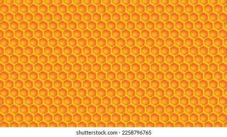 Honeycomb Pattern Vector 3d. yellow and orange color