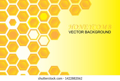 Honeycomb Pattern Vector Background. Honeybee Ornament Hexagon Texture. Beehive Orange And Yellow Of Geometric Shapes