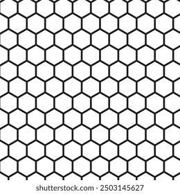 Honeycomb pattern vector illustration. Black and white color hexagon honey comb pattern. Monochrome geometric trendy hexagons pattern design.