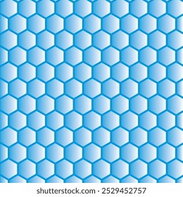 Ilustração do vetor de padrão de favo de mel. Colorido azul cor hexágono mel pente padrão. Azul geométrico moderno hexagons design padrão. Textura de design de ficção científica de tecnologia futurista.