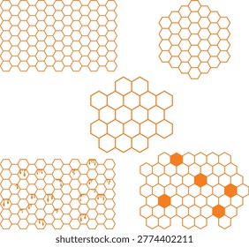 Honeycomb Pattern Vector Orange