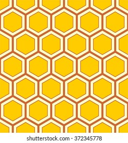 Honeycomb pattern vector, yellow hexagons background