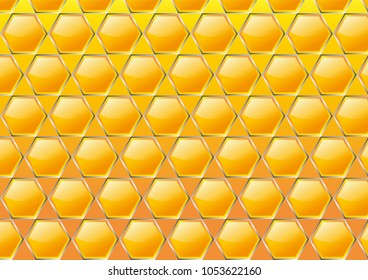 Honeycomb pattern.Yellow graphic.Vector art.