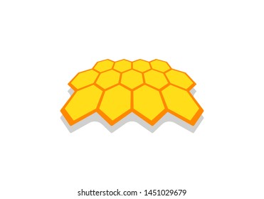Honeycomb in perspective distortion at an angle, vector icon