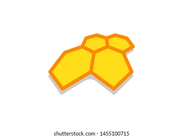 Honeycomb in perspective distortion at an angle, vector icon