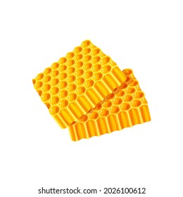 Honeycomb pieces. Vector illustration cartoon flat icon isolated on white background.