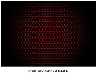 Honeycomb red gradient texture 3D vector red over black background