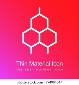 Honeycomb red and pink gradient material white icon minimal design