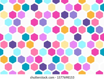 Honeycomb seamless colorful background. Vector illustration