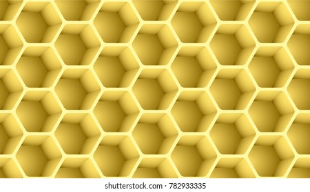 Honeycomb seamless pattern 3d vector