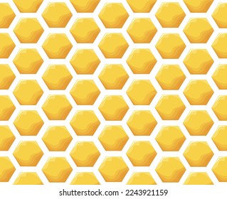 Honeycomb. Seamless pattern. Cartoon design.
