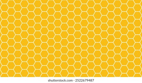 Honeycomb seamless pattern. Golden, gold, yellow color wallpaper. Honey comb background. Vector illustration.