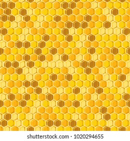 Honeycomb. Seamless  pattern. Hand-drawn vector illustration. Nature abstract background