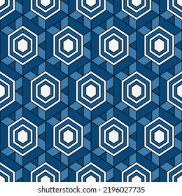 Patrón sin fisuras de Honeycomb. Baldosas de mosaico hexagonal adornado. Impresión de superficie étnica. Fondo de figuras geométricas repetidas. Papel de pared ornamental. Papel digital de diseño geológico moderno. Trabajo abstracto vectorial.