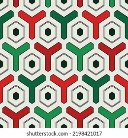 Patrón sin fisuras de Honeycomb. Baldosas de mosaico hexagonal adornado. Impresión de superficie étnica. Fondo de figuras geométricas repetidas. Papel de pared ornamental. Papel digital de diseño geológico moderno. Obra de arte abstracta de vectores
