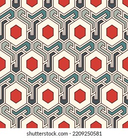 Patrón sin fisuras de Honeycomb. Baldosas de mosaico hexagonal adornado. Impresión de superficie étnica. Fondo de figuras geométricas repetidas. Papel de pared ornamental. Papel digital de diseño geológico moderno.