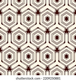 Patrón sin fisuras de Honeycomb. Baldosas de mosaico hexagonal adornado. Impresión de superficie étnica. Fondo de figuras geométricas repetidas. Papel de pared ornamental. Papel digital de diseño geológico moderno. Obra de arte abstracta vectorial.