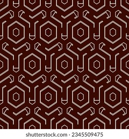 Honeycomb seamless pattern. Hexagon mosaic tiles ornament. Ethnic surface print. Repeated geometric figures background. Ornamental wallpaper. Modern geo design digital paper.