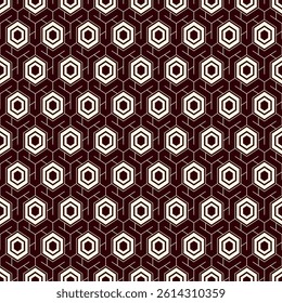 Honeycomb seamless pattern. Hexagon mosaic tiles ornament. Ethnic surface print. Repeated geometric figures background. Ornamental wallpaper. Modern geo design digital paper. Vector abstract art