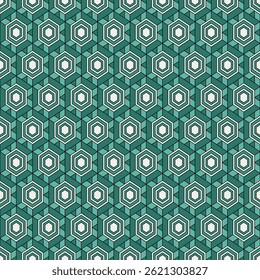 Padrão sem emenda de favo de mel. Hexágono mosaico azulejos ornamento. Impressão de superfície étnica. Fundo de figuras geométricas repetido. Papel de parede ornamental. Papel digital de design geográfico moderno. Trabalho de vetor abstrato.