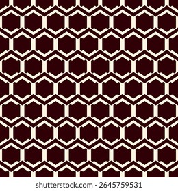 Honeycomb seamless pattern. Hexagon mosaic tiles ornament. Ethnic surface print. Repeated geometric figures background. Ornamental wallpaper. Modern geo design digital paper.