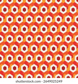 Patrón sin fisuras de nido de abeja. Adorno de azulejos de mosaico hexagonal. Impresión de superficie étnica. Fondo de figuras geométricas repetidas. Fondo de pantalla ornamental. Papel digital de diseño geo moderno. Vector arte abstracto