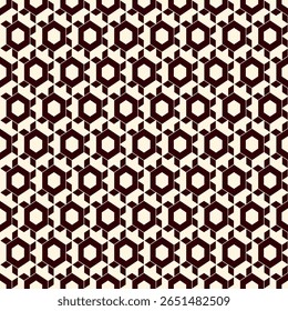 Padrão sem emenda de favo de mel. Hexágono mosaico azulejos ornamento. Impressão de superfície étnica. Fundo de figuras geométricas repetido. Papel de parede ornamental. Papel digital de design geográfico moderno. Trabalho de vetor abstrato.