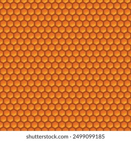 Honeycomb Seamless Pattern with Honey and Combs. Vector