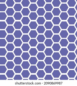 honeycomb seamless pattern of purple hexagons, very peri color trend 2022, vector background
