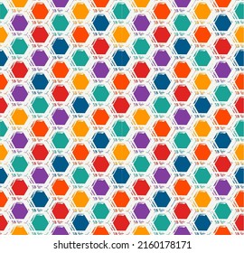 Honeycomb seamless pattern. Repeated hexagon motif texture. Paint brush classic geometric print. Freehand design background. Handdrawn modern geo ornament. Hand drawn vector abstract wallpaper